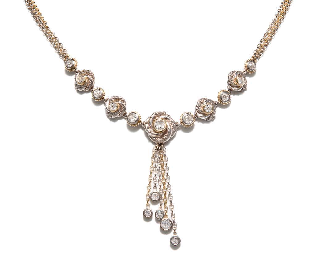 Bespoke Tales: Edwardian Diamond Loveknot Necklace & Earrings