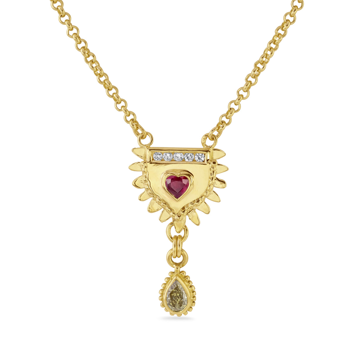 Gold, Ruby & Diamond Totem Necklace – Sophie Harley London